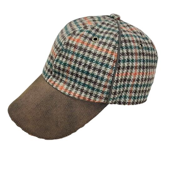 Stetson Wool Blend Houndstooth Plaid Baseball Cap Adjustable Buckle Back OSFM - Picture 3 of 9